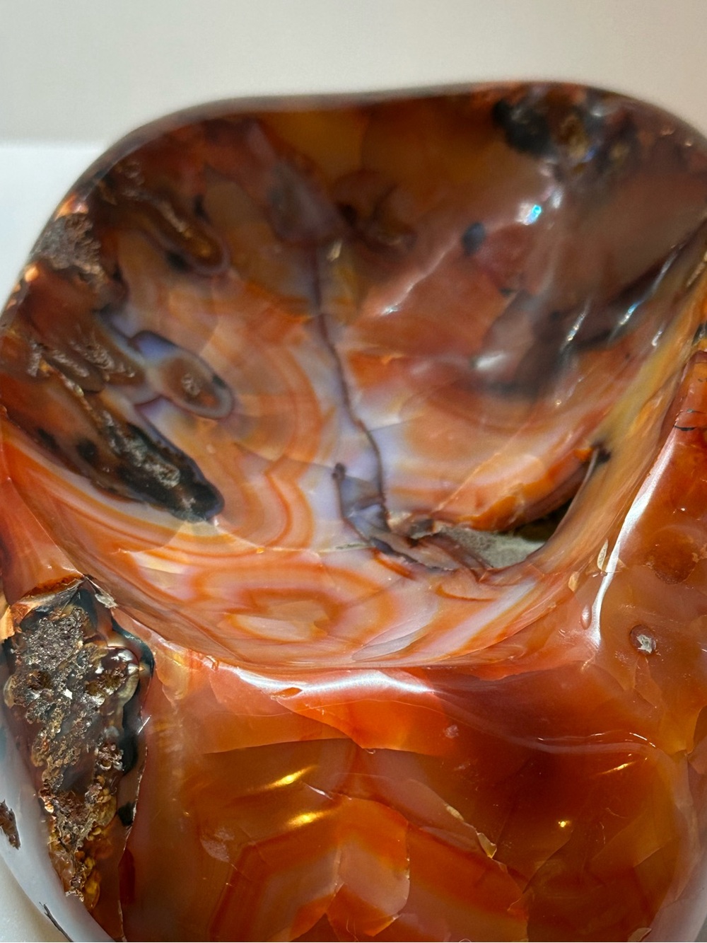 Large Natural Carnelian Crystal Bowl